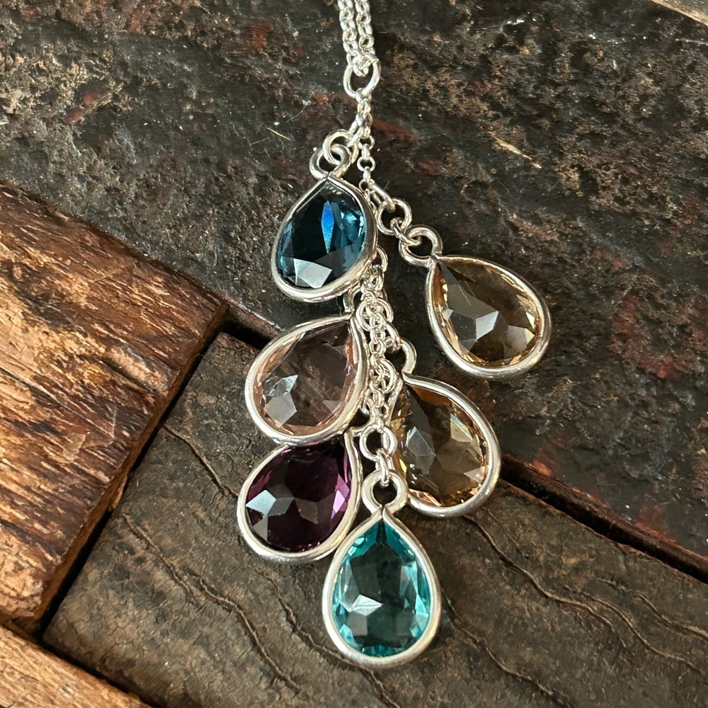 Talisa Enchanted Rain Birthstone sterling necklace with 6 Swarovski crystals